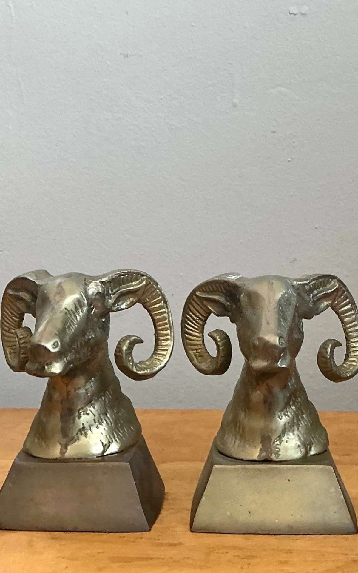 Vintage Brass Ram Bust Bookends - A Pair — additional photo 4