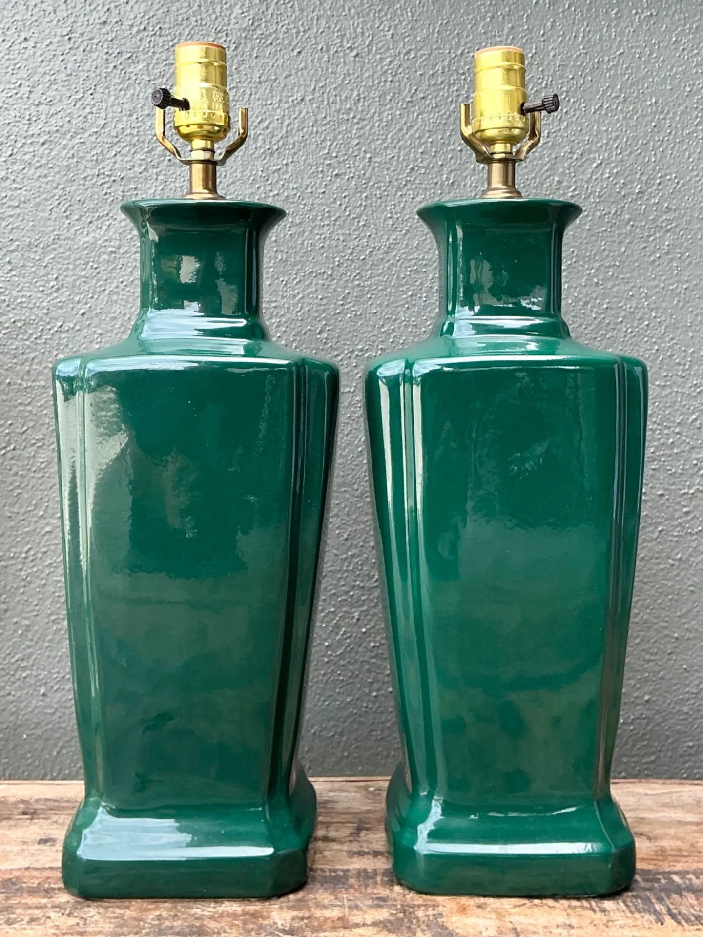 Vintage Glazed Ceramic Table Lamps - Pair — additional photo 4