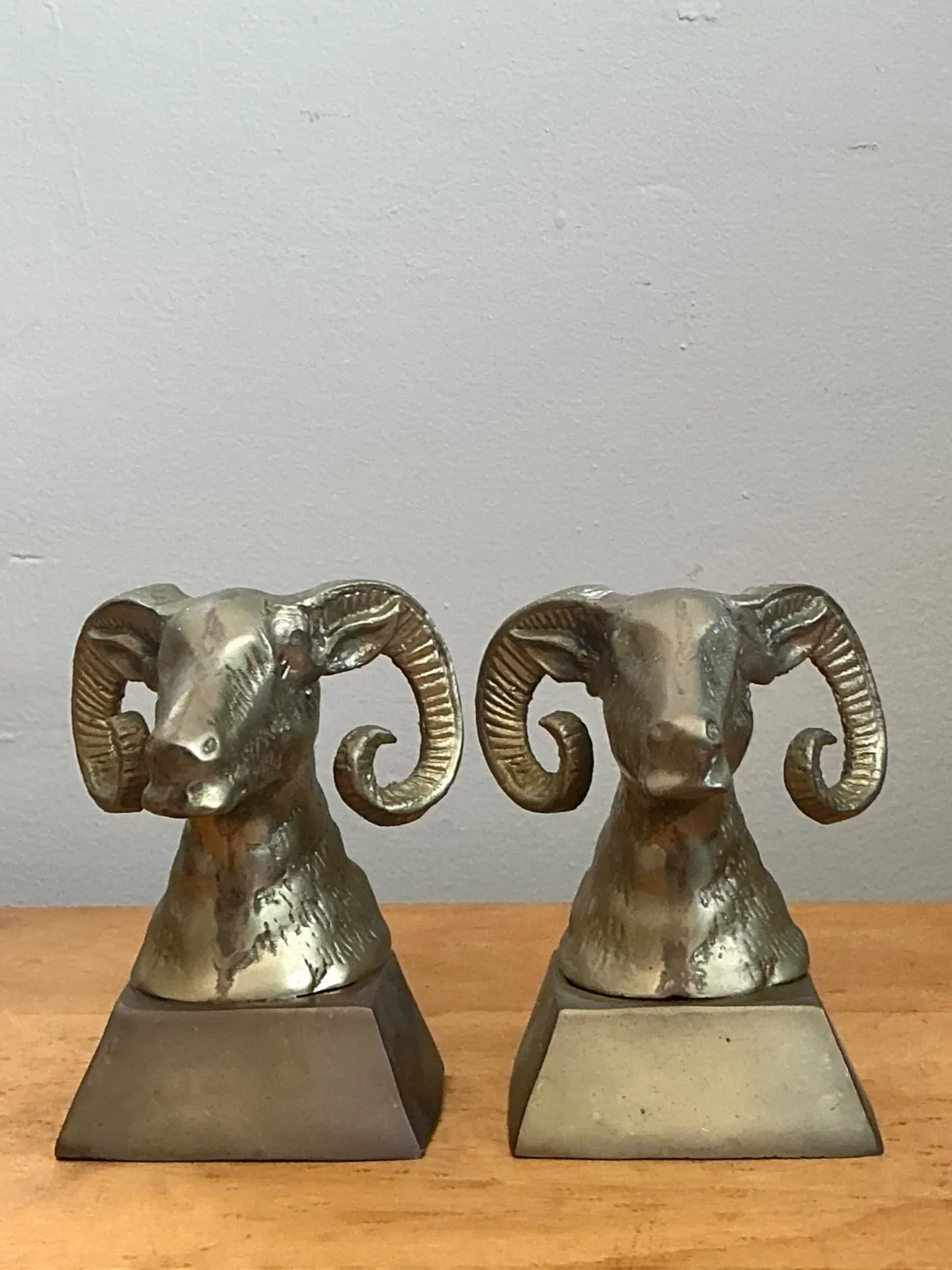 Vintage Brass Ram Bust Bookends - A Pair — additional photo 7