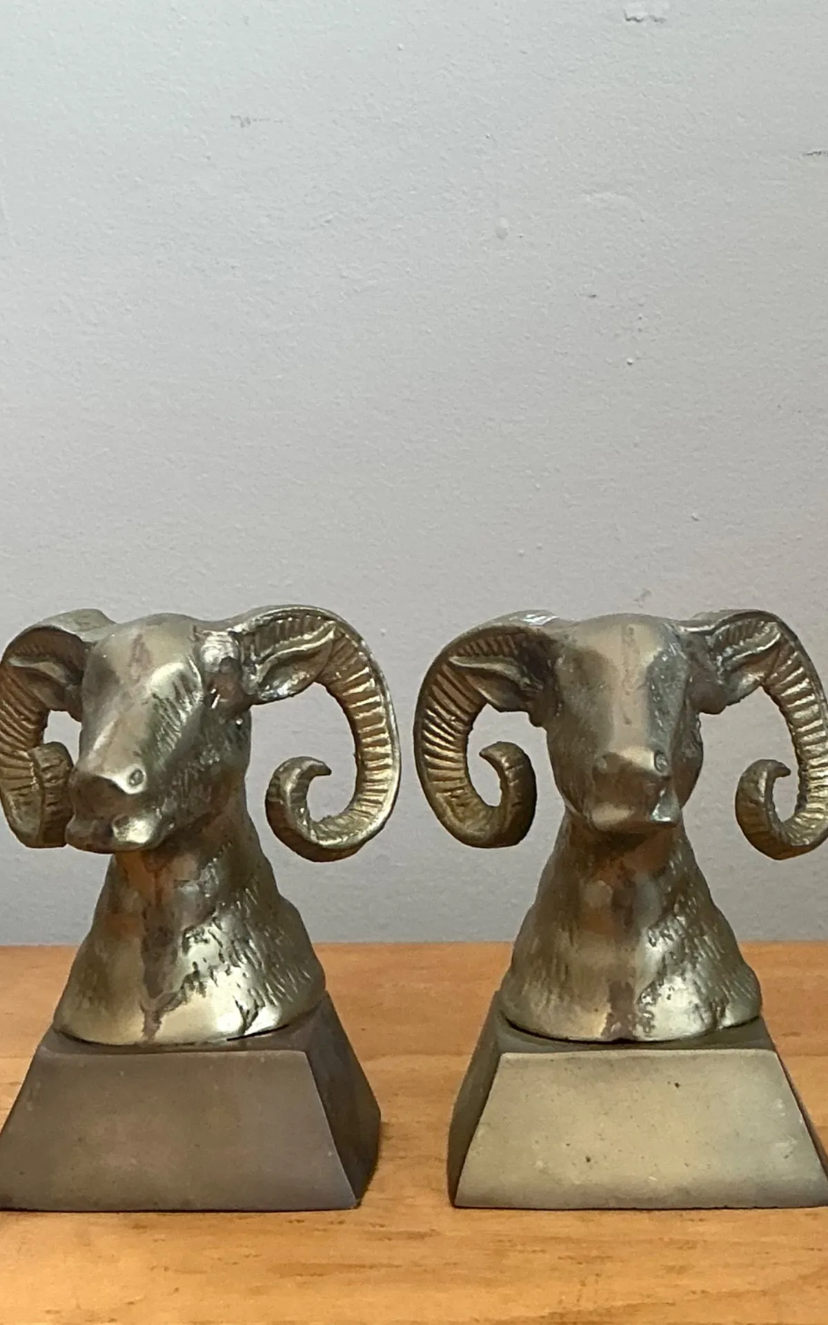 Vintage Brass Ram Bust Bookends - A Pair — additional photo 7