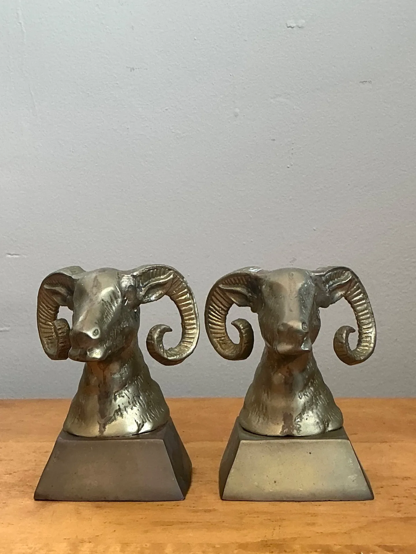 Vintage Brass Ram Bust Bookends - A Pair — additional photo 6