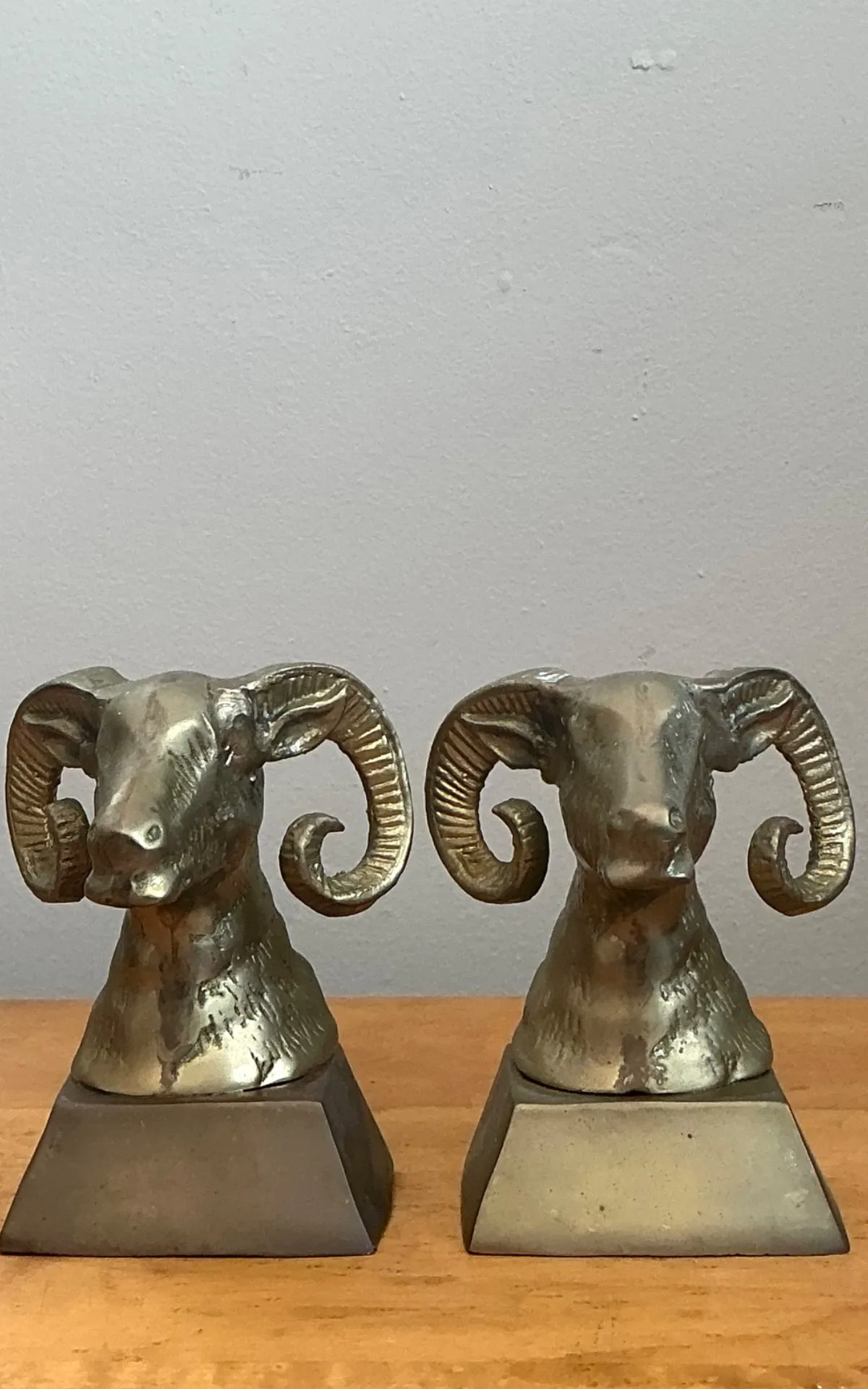Vintage Brass Ram Bust Bookends - A Pair — additional photo 6