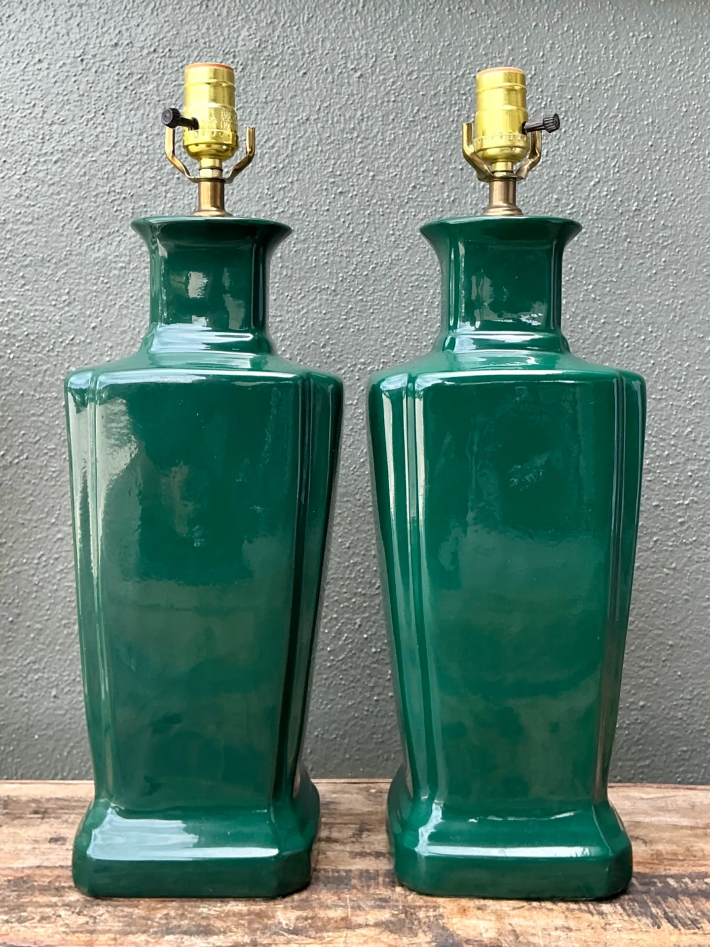 Vintage Glazed Ceramic Table Lamps - Pair — additional photo 7