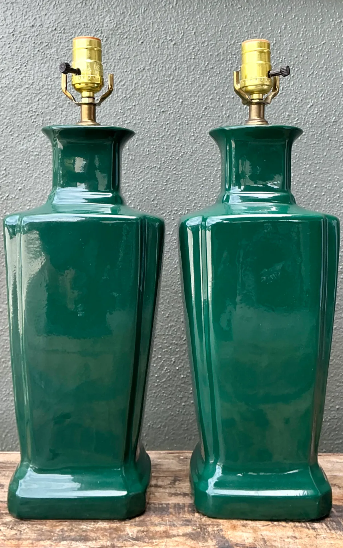 Vintage Glazed Ceramic Table Lamps - Pair — additional photo 7