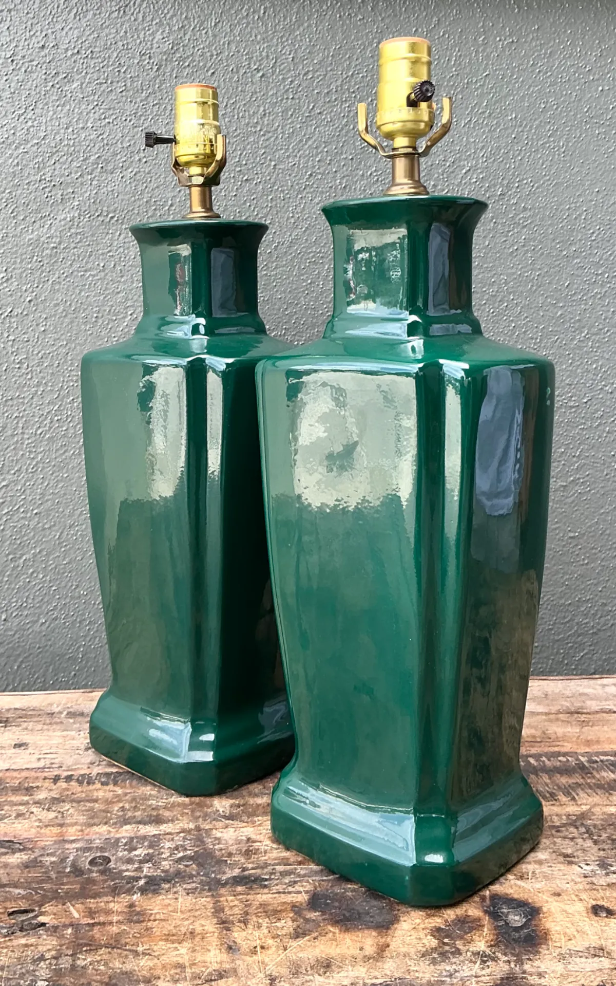 Vintage Glazed Ceramic Table Lamps - Pair — additional photo 5