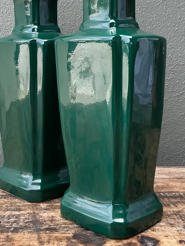 Vintage Glazed Ceramic Table Lamps - Pair — additional photo 3