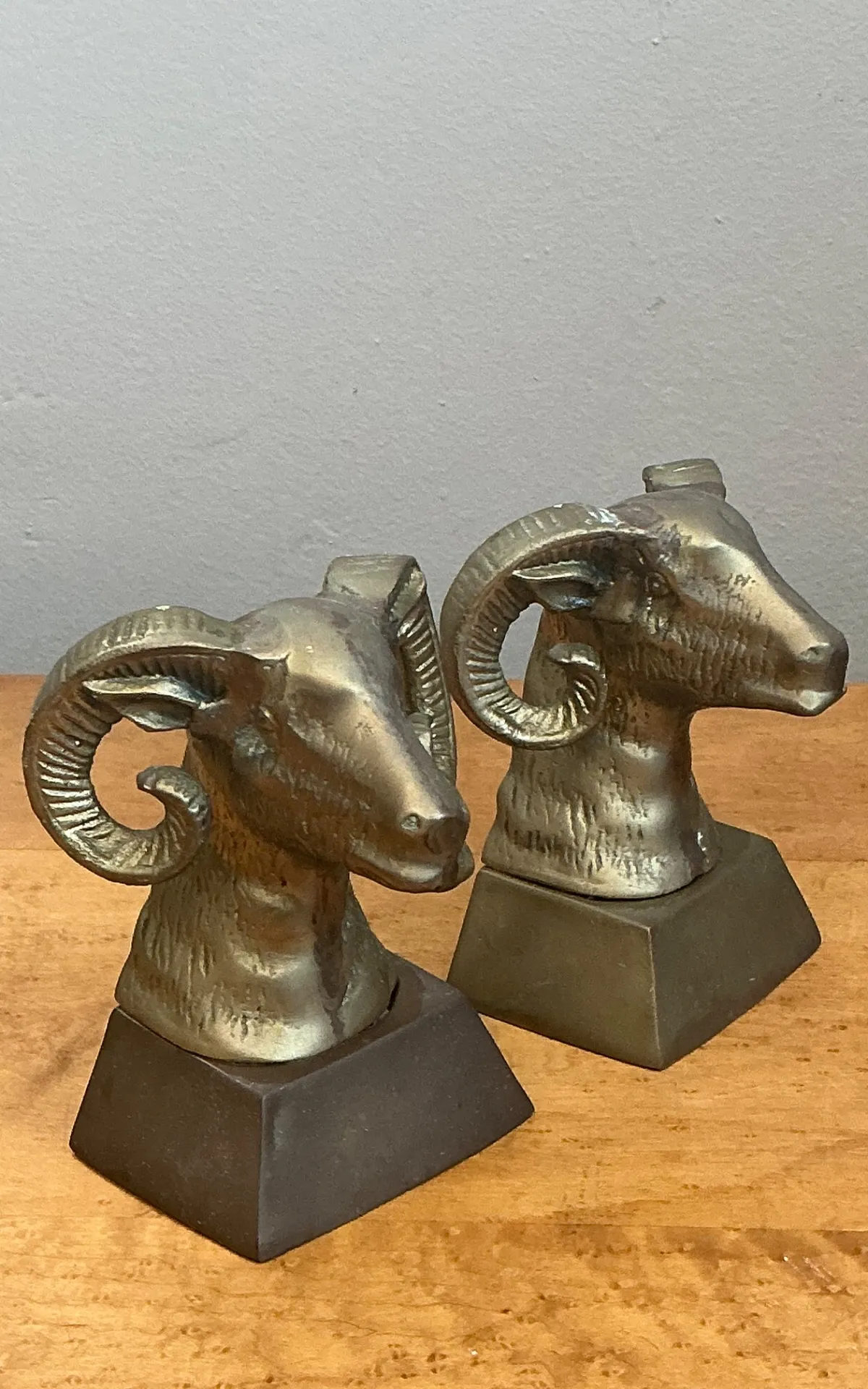 Vintage Brass Ram Bust Bookends - A Pair — additional photo 5