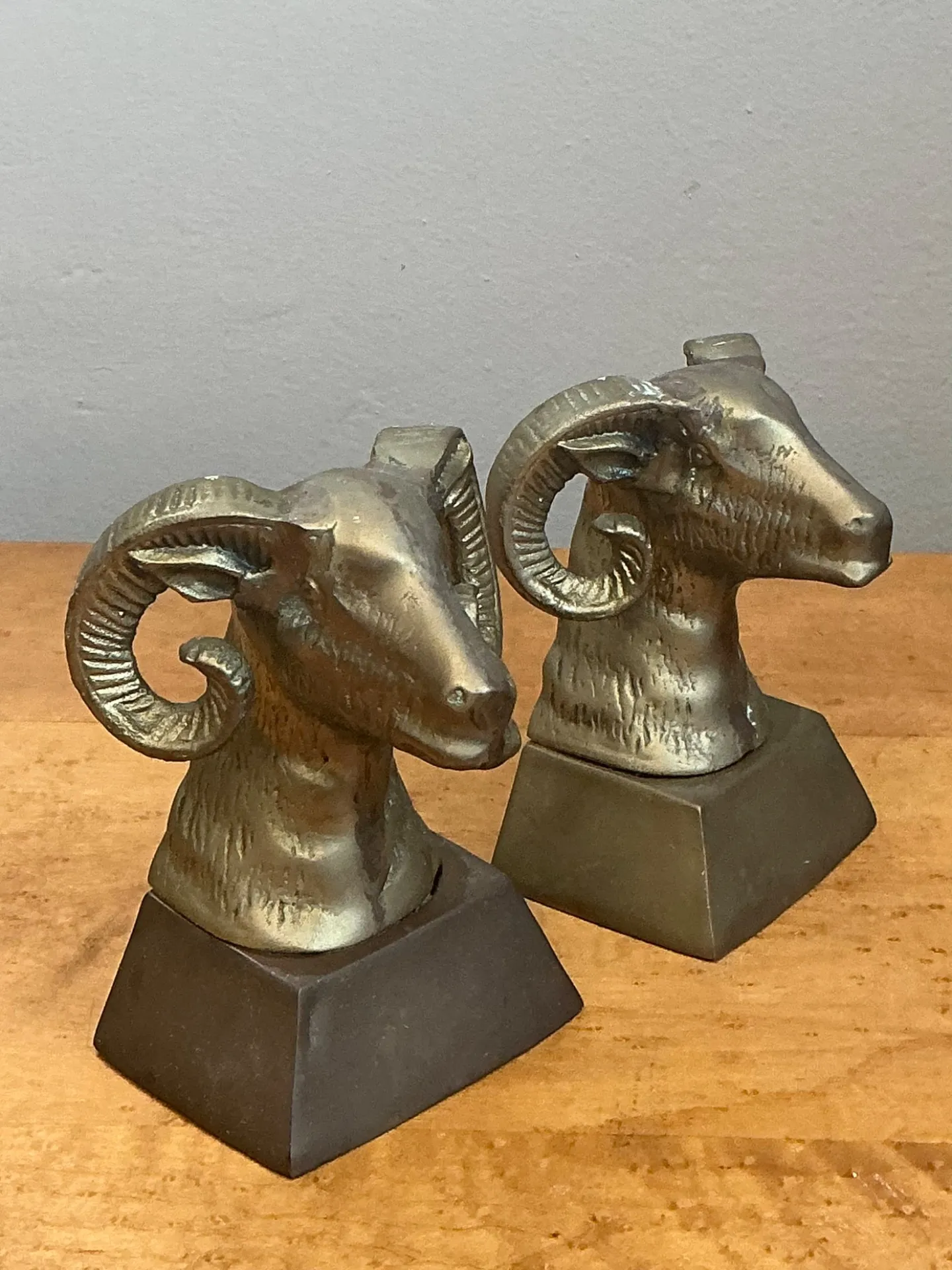Vintage Brass Ram Bust Bookends - A Pair — additional photo 8