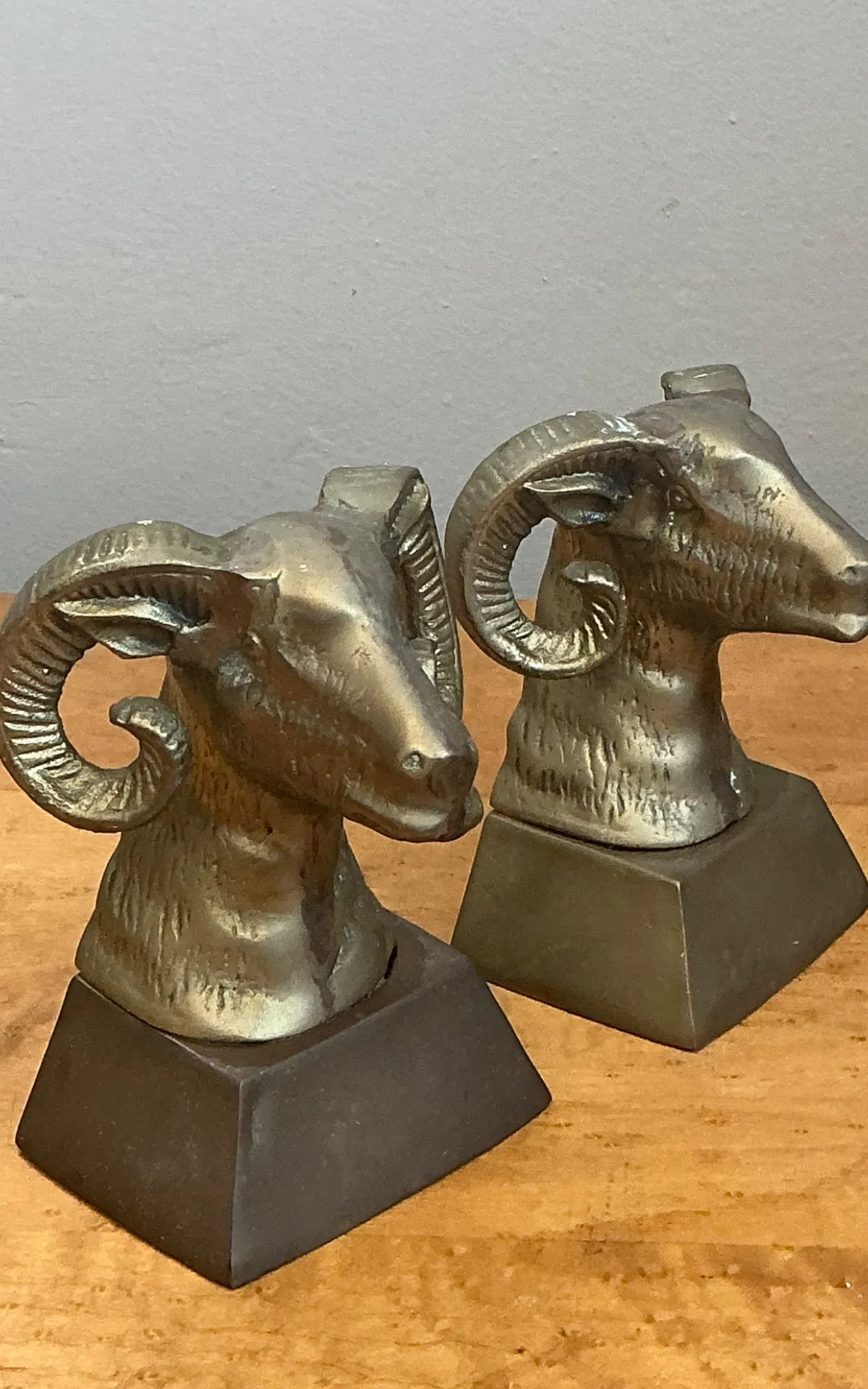 Vintage Brass Ram Bust Bookends - A Pair — additional photo 8