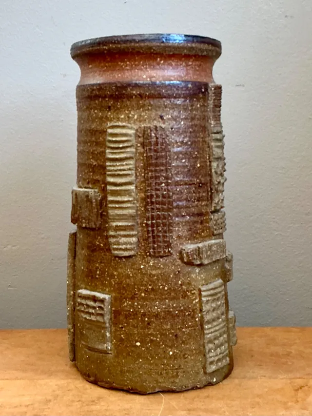 Vintage Abstract Patterned Pottery Vase — additional photo 4