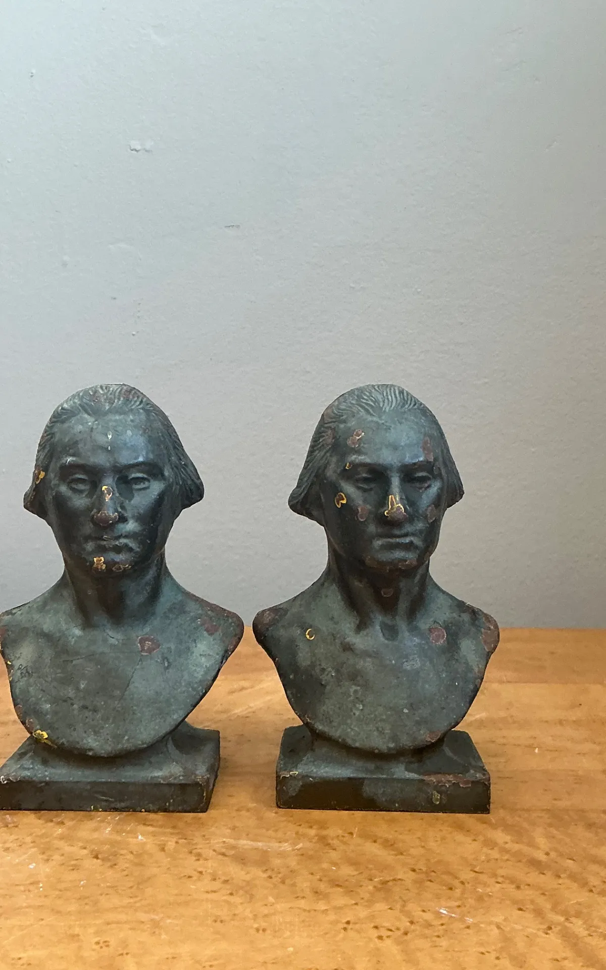 Vintage Patinated Bronze Busts Of George Washington -  A Pair — additional photo 8