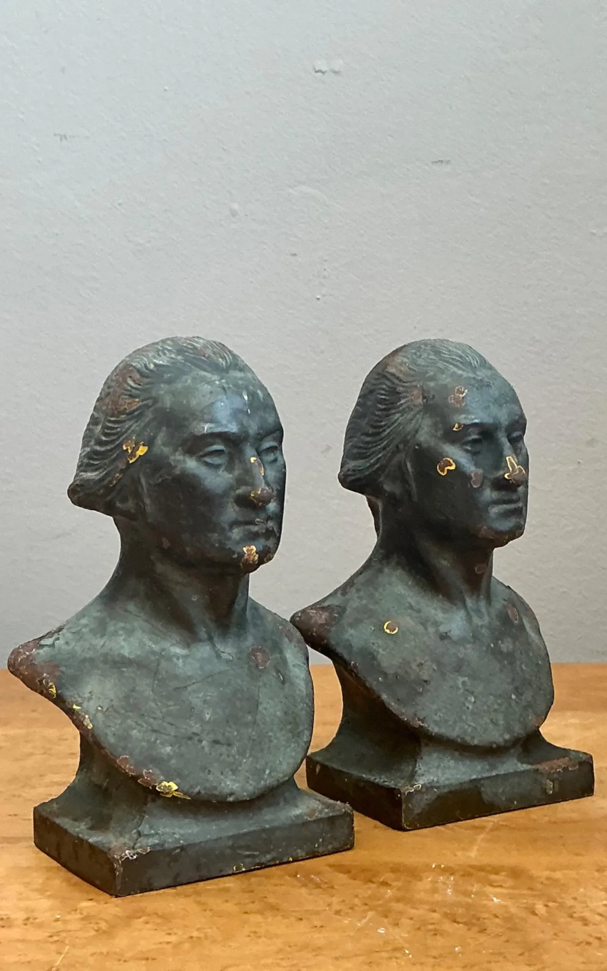 Vintage Patinated Bronze Busts Of George Washington -  A Pair — additional photo 3