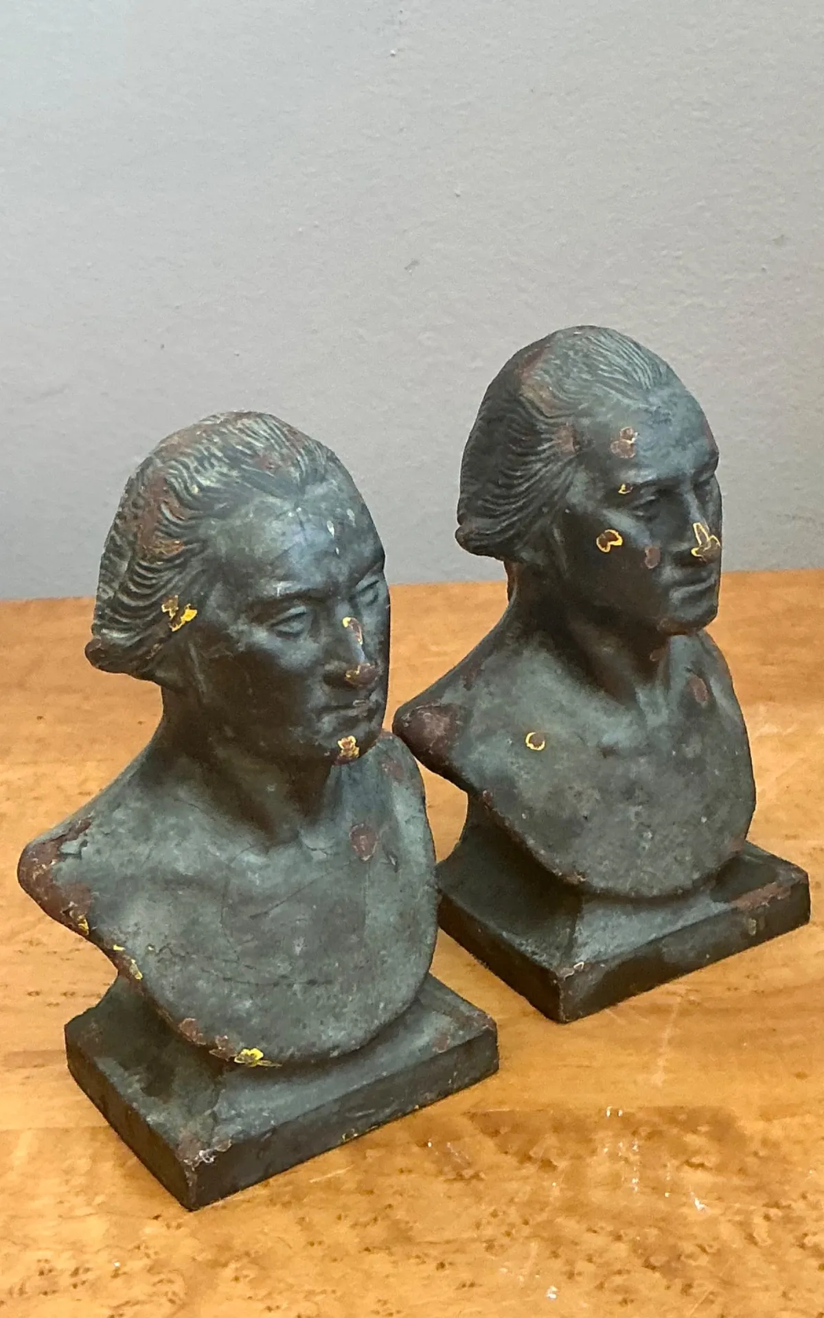 Vintage Patinated Bronze Busts Of George Washington -  A Pair — additional photo 5