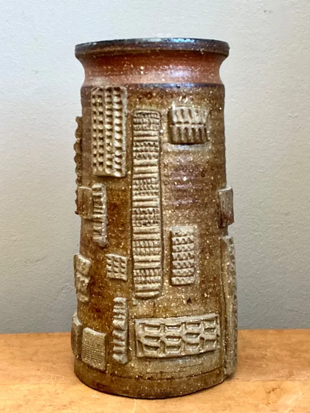 Vintage Abstract Patterned Pottery Vase — additional photo 5