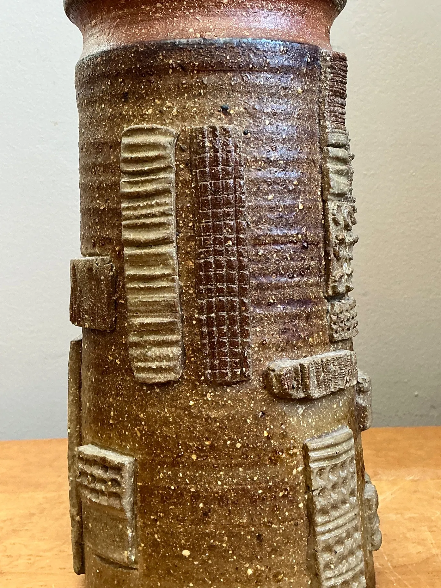 Vintage Abstract Patterned Pottery Vase — additional photo 7