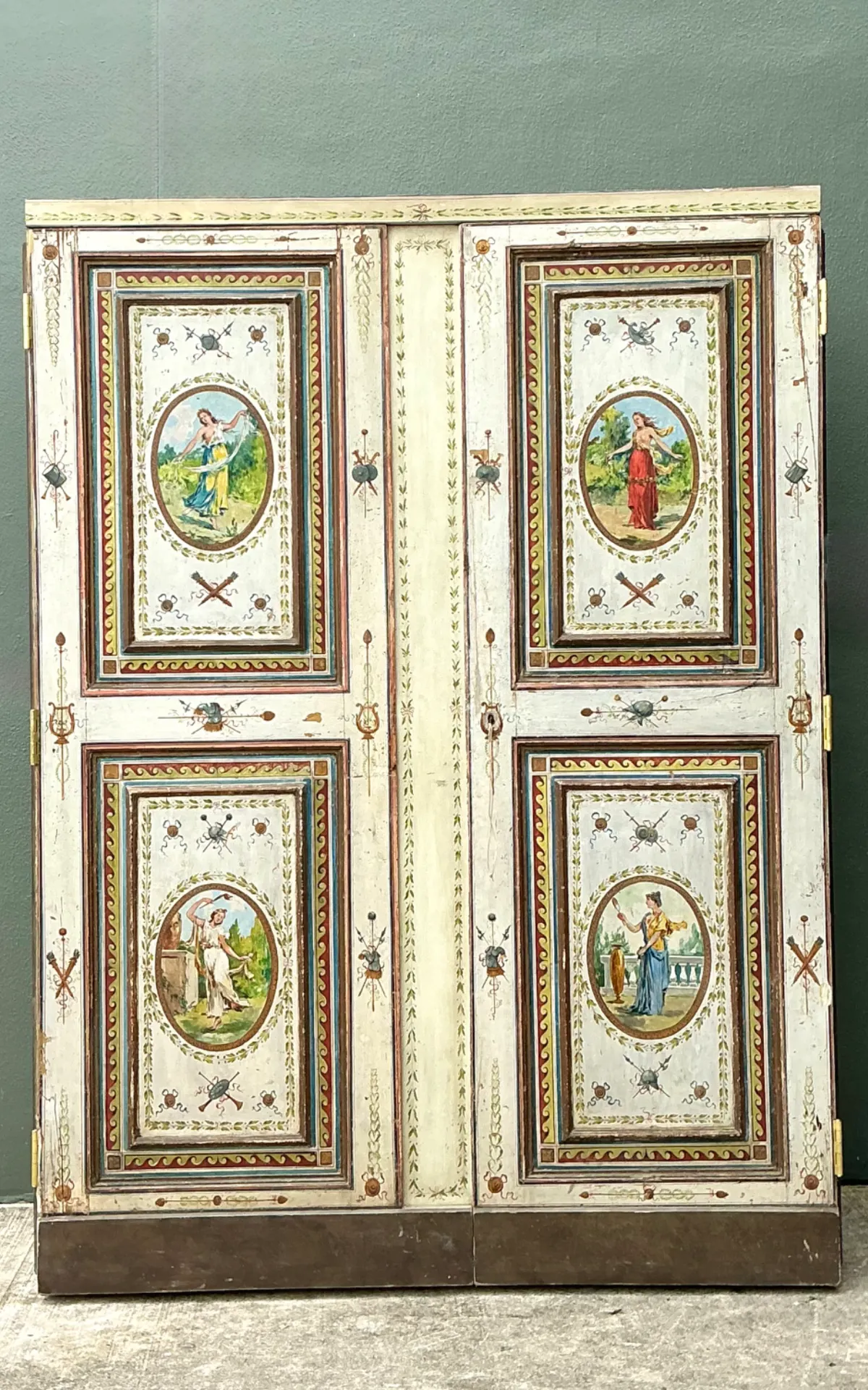 Vintage Neoclassical Painted Wood Armoire From The Estate Of Lily Pulitzer — additional photo 3