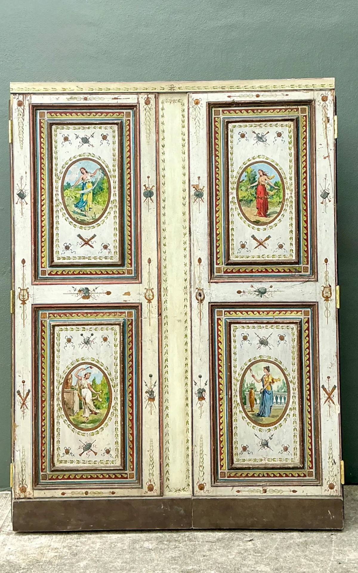 Vintage Neoclassical Painted Wood Armoire From The Estate Of Lily Pulitzer — additional photo 5