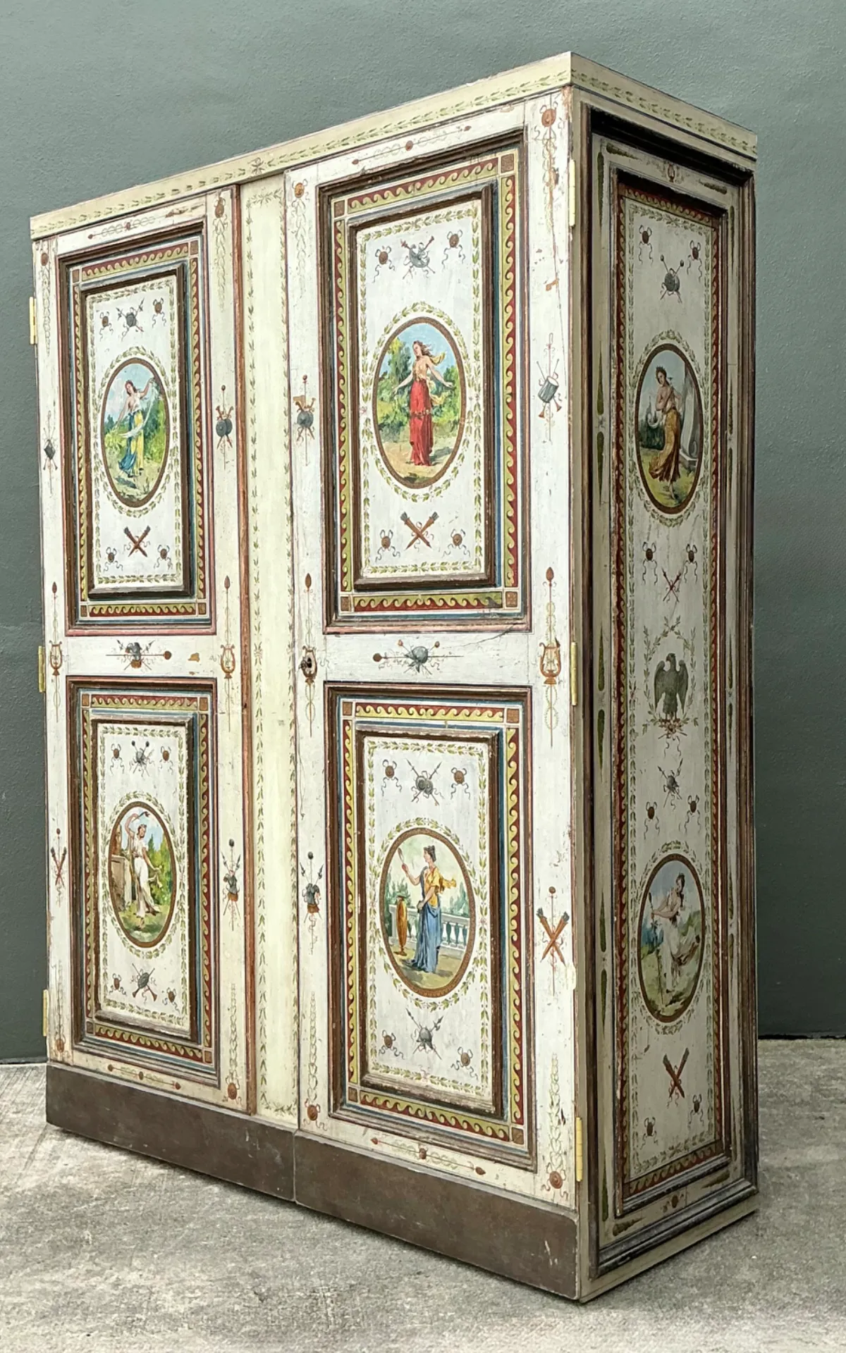 Vintage Neoclassical Painted Wood Armoire From The Estate Of Lily Pulitzer — additional photo 2