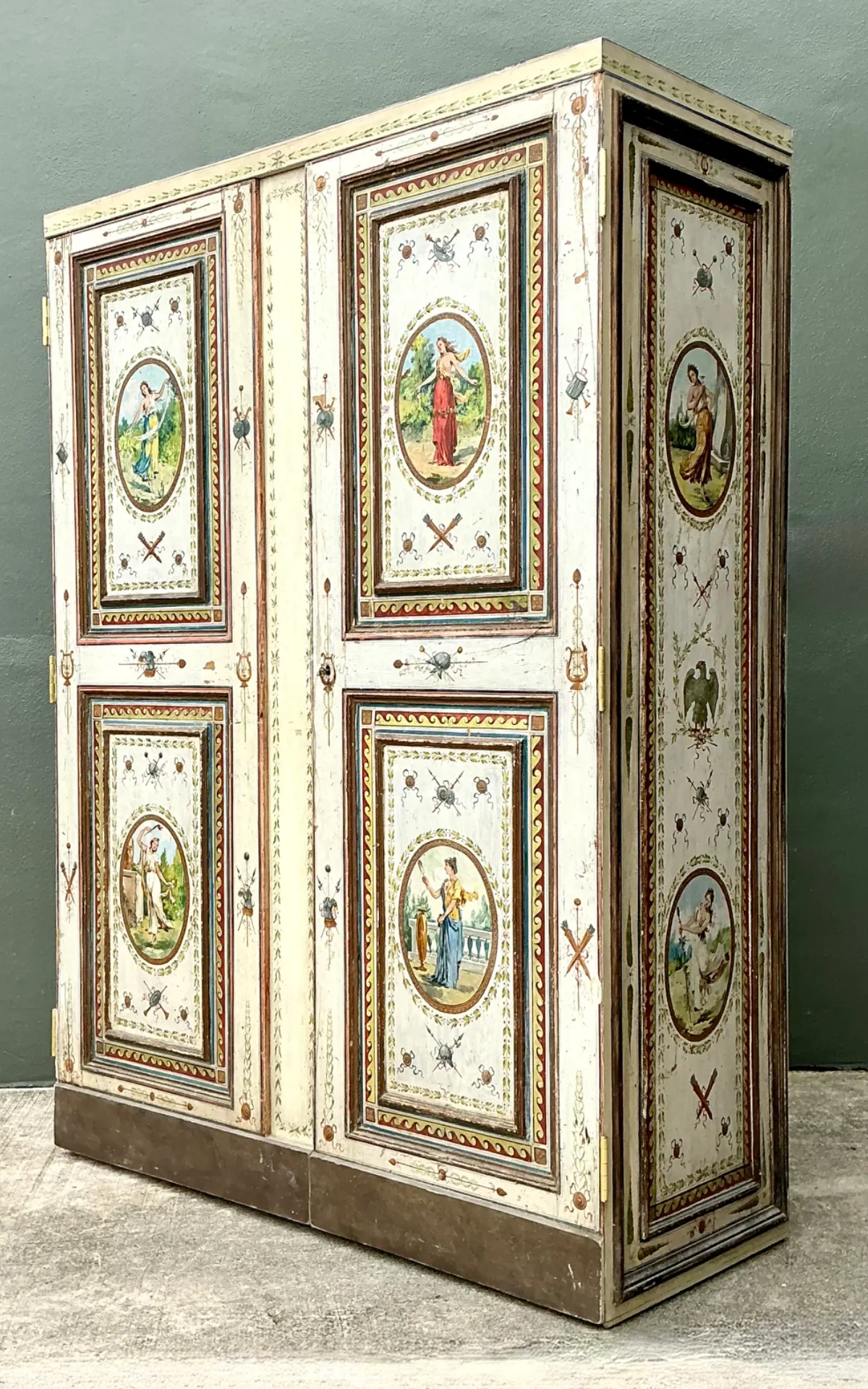 Vintage Neoclassical Painted Wood Armoire From The Estate Of Lily Pulitzer — additional photo 4