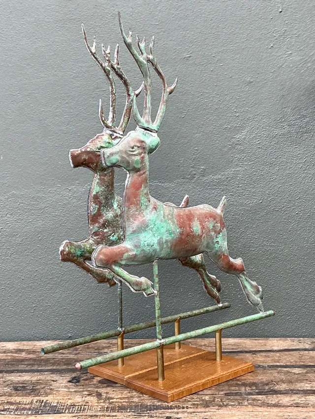 Vintage Leaping Deer Copper Weathervanes - A Pair — additional photo 7