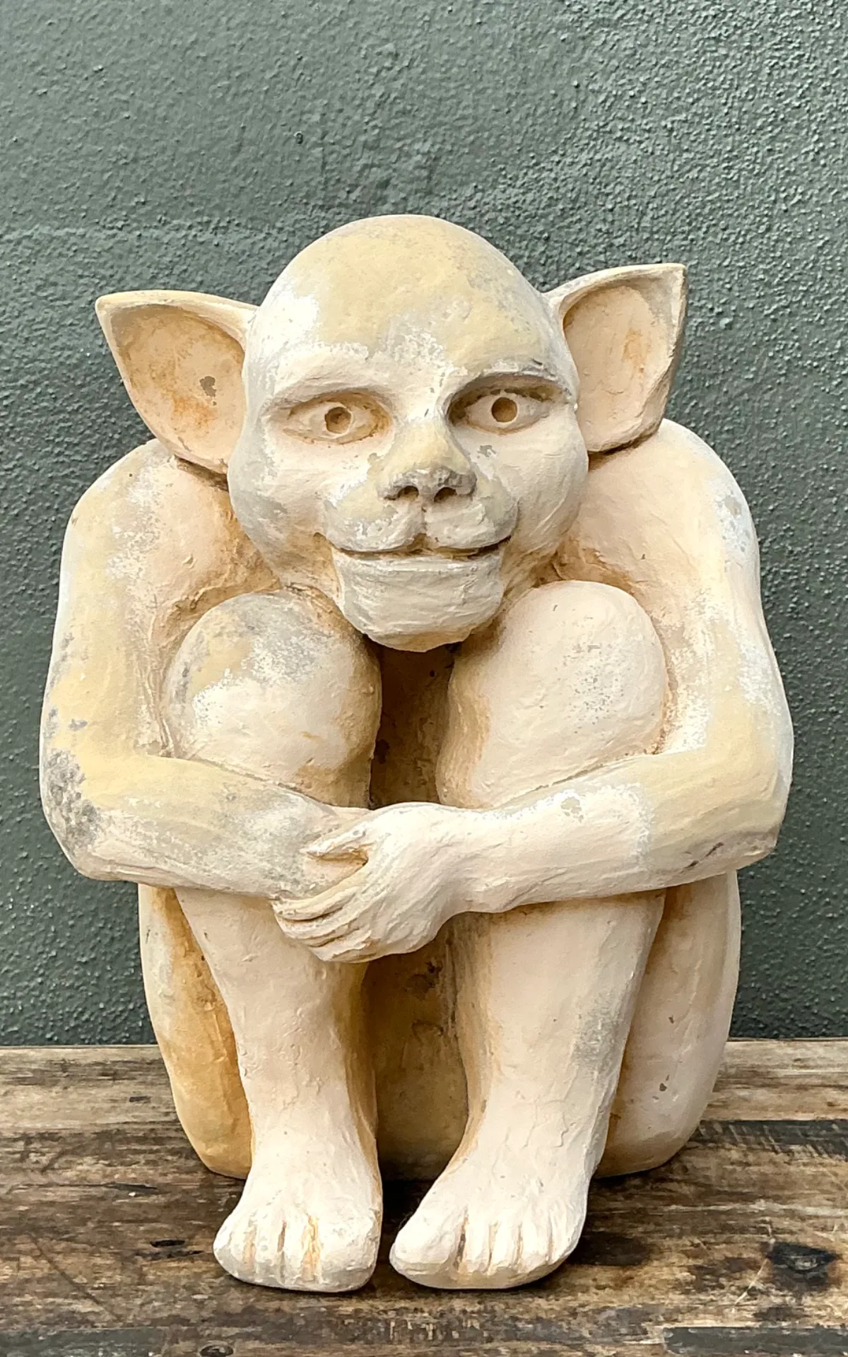 Vintage Plaster Crouching Gargoyle Figure — additional photo 4