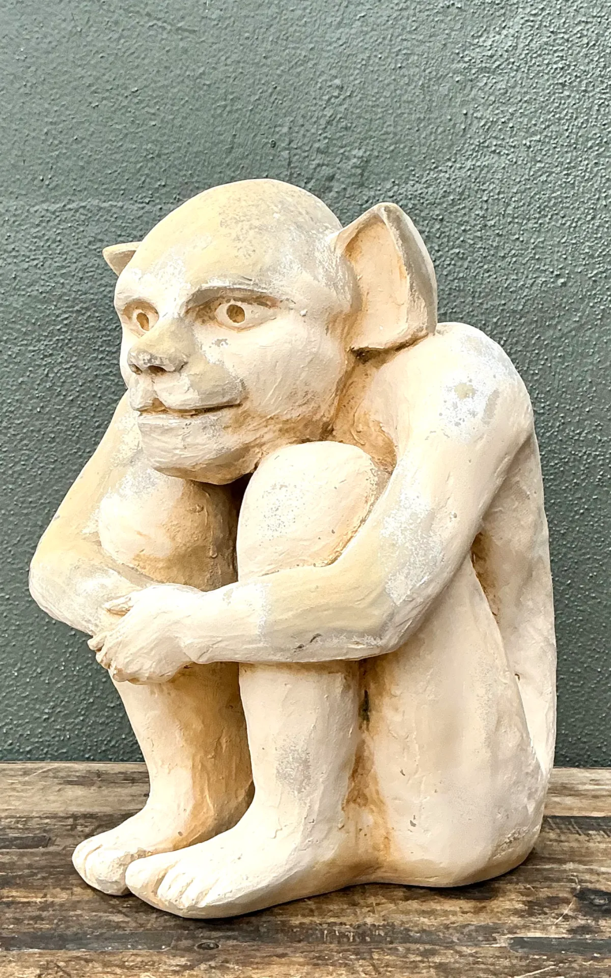 Vintage Plaster Crouching Gargoyle Figure — additional photo 7