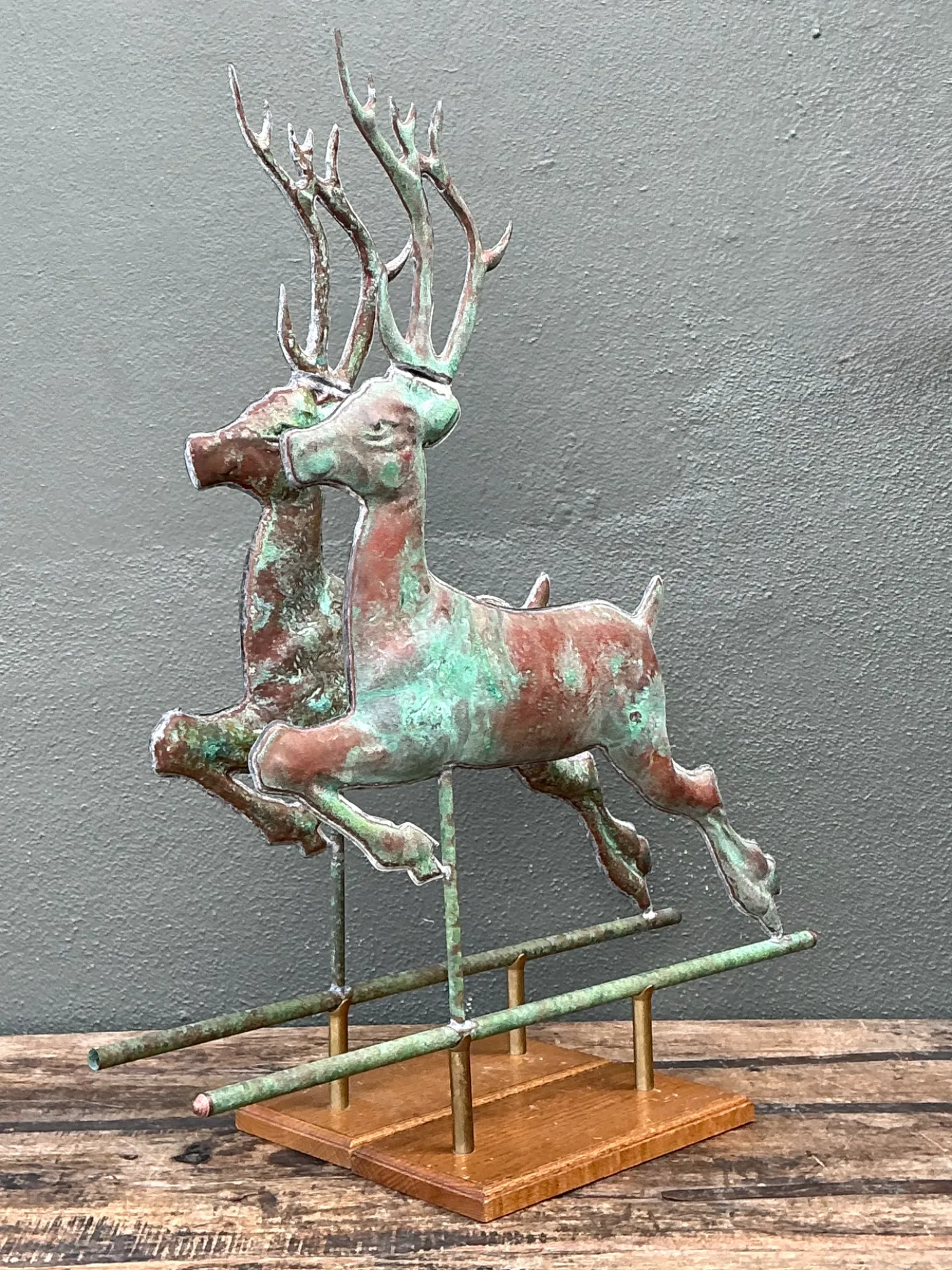 Vintage Leaping Deer Copper Weathervanes - A Pair — additional photo 8