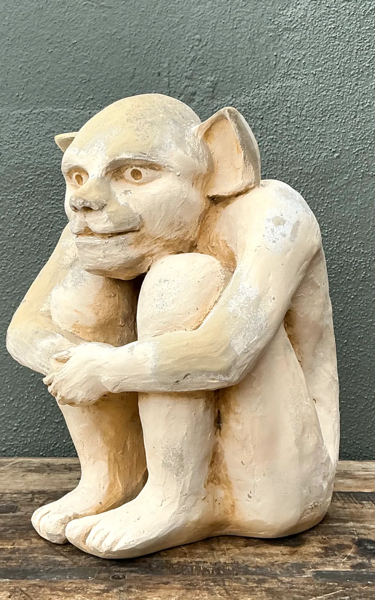 Vintage Plaster Crouching Gargoyle Figure — additional photo 6