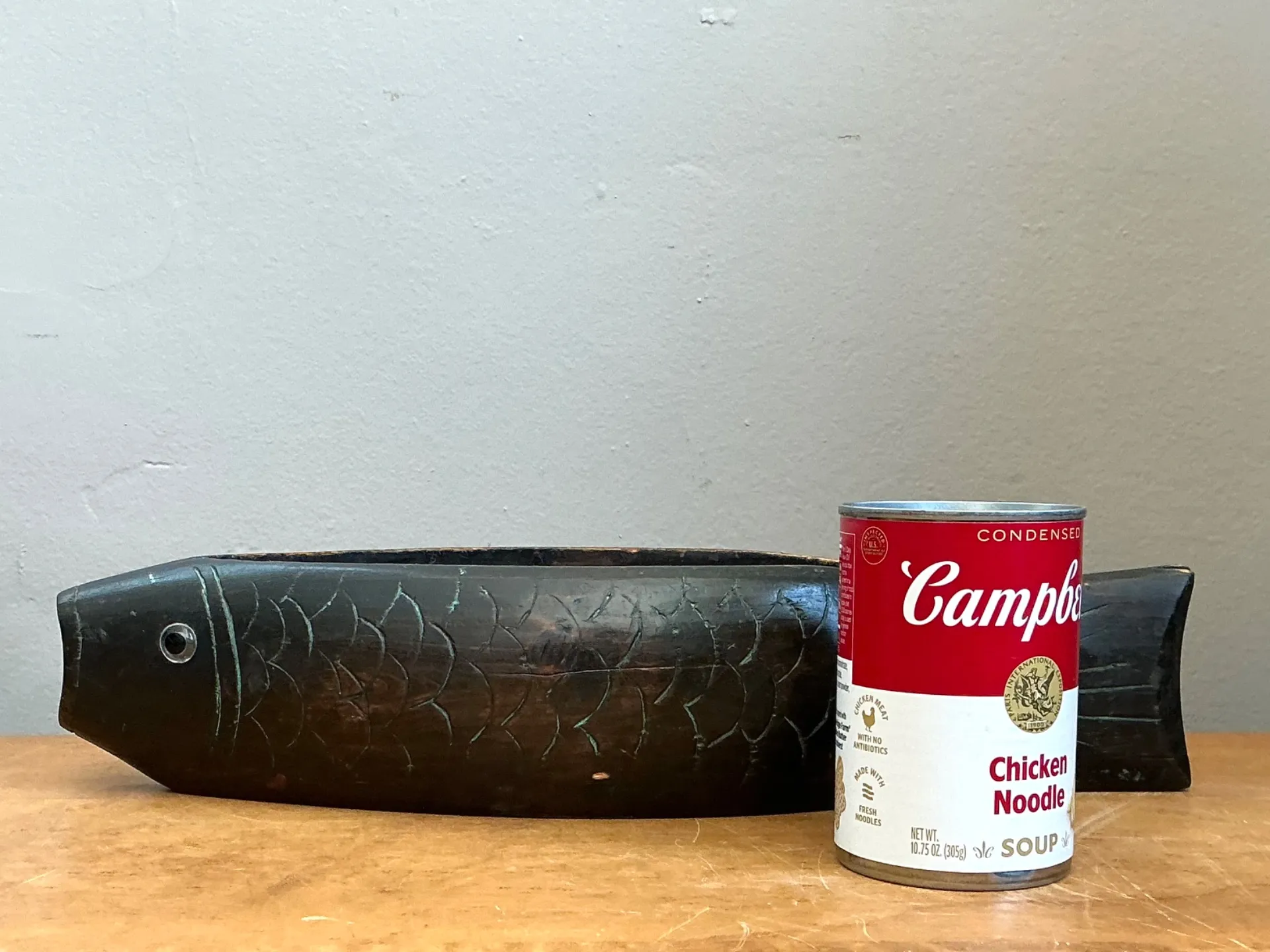 Vintage Carved Wood Fish Bowl — additional photo 4