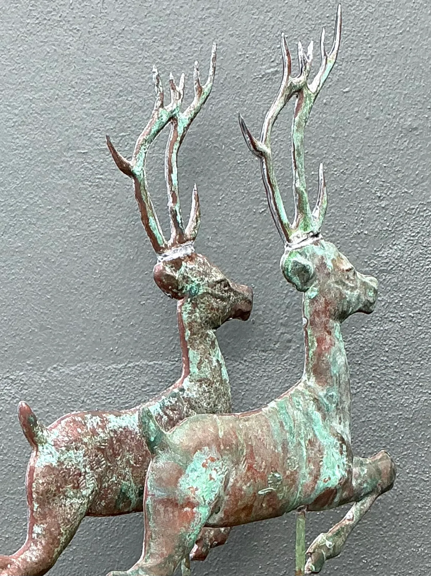 Vintage Leaping Deer Copper Weathervanes - A Pair — additional photo 4