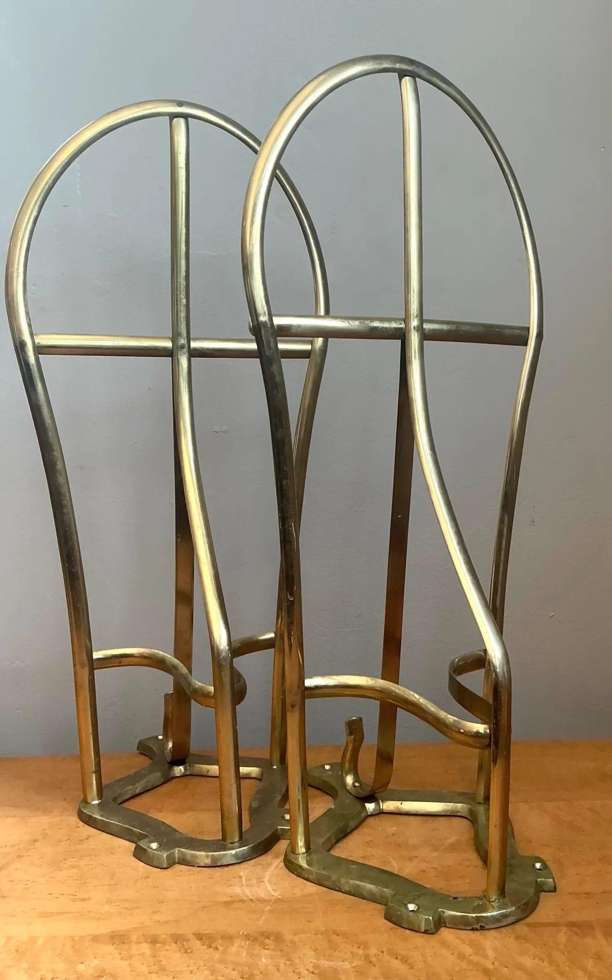 Vintage Brass Horse Saddle Rack - A Pair — additional photo 3
