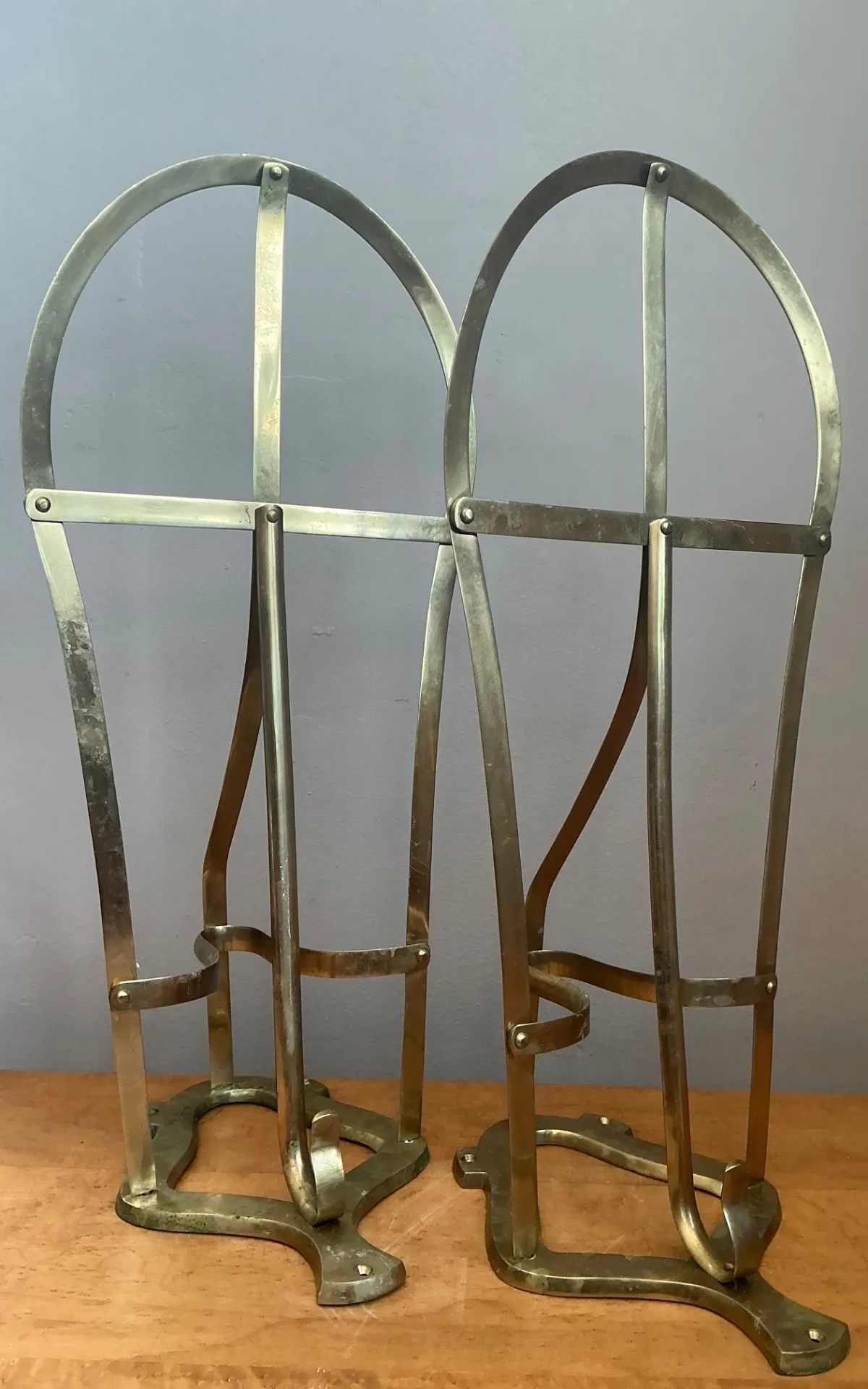 Vintage Brass Horse Saddle Rack - A Pair — additional photo 2