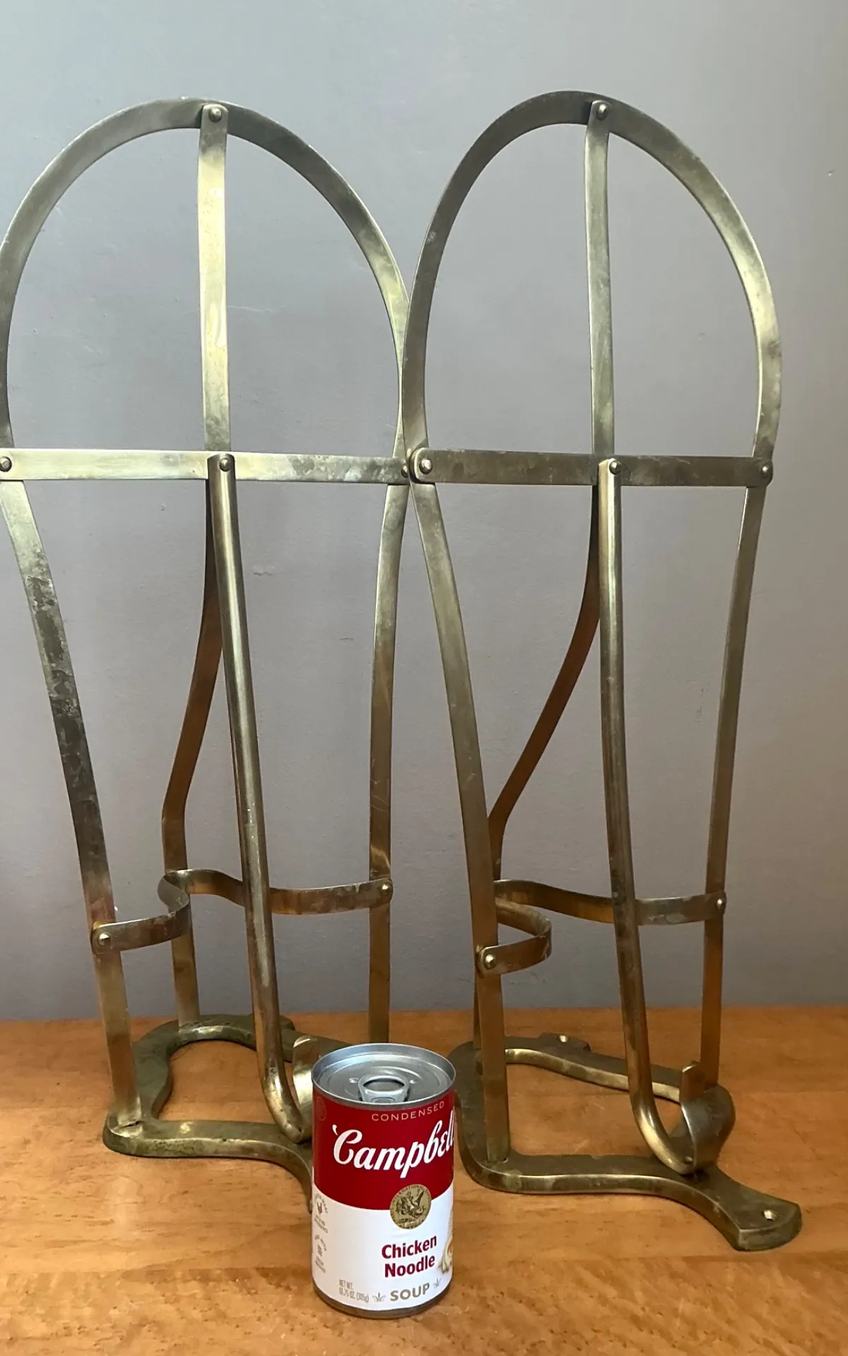 Vintage Brass Horse Saddle Rack - A Pair