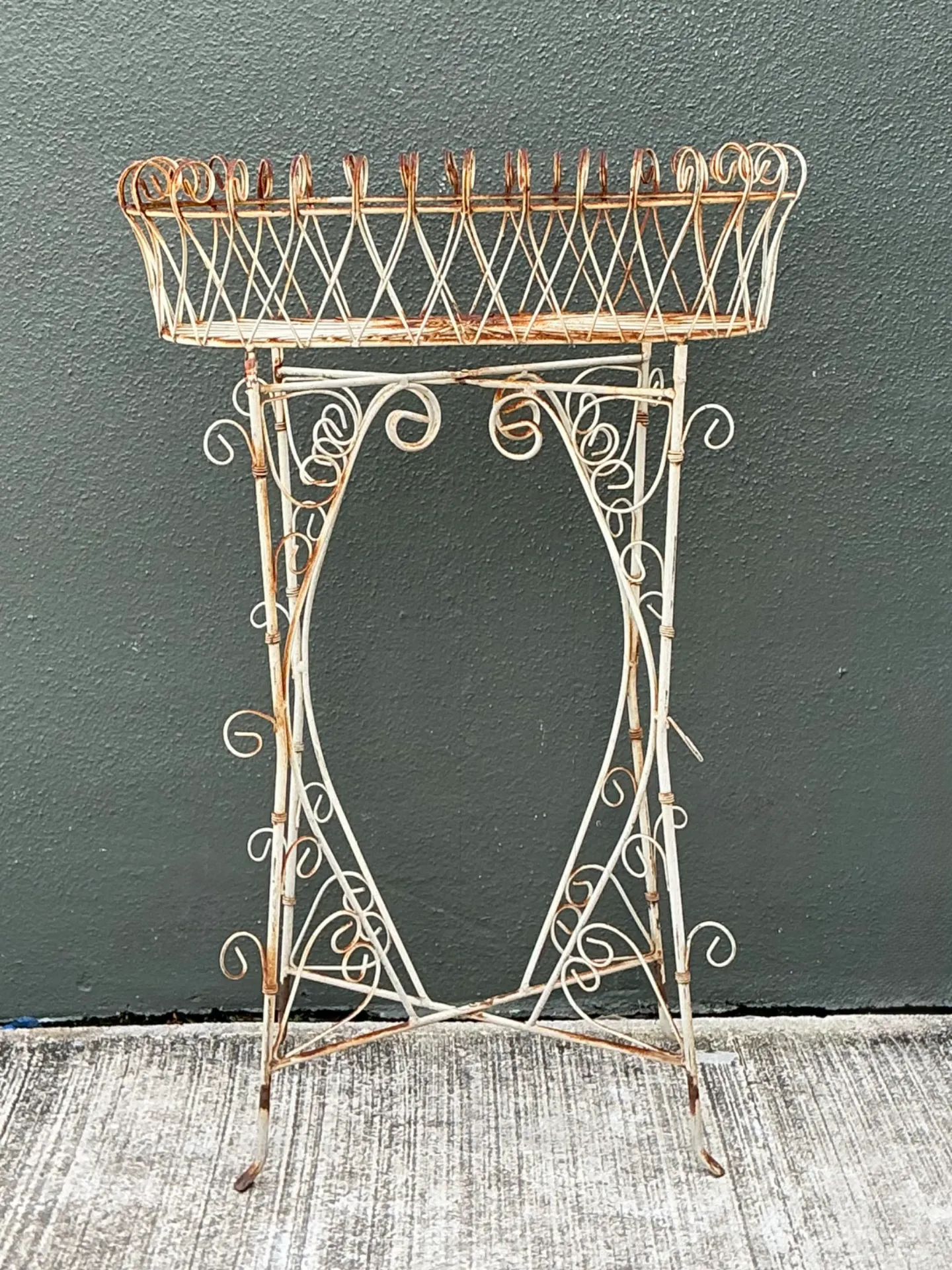 Vintage Scrollwork Iron Plant Holder — additional photo 8
