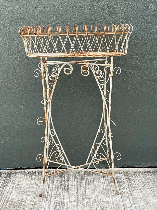 Vintage Scrollwork Iron Plant Holder — additional photo 8