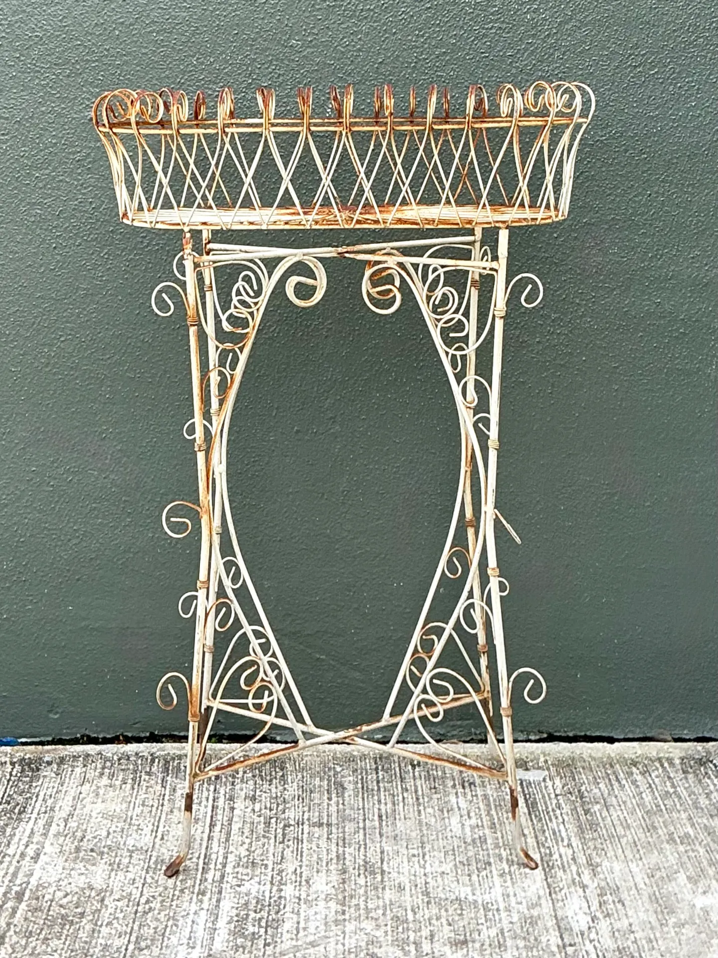 Vintage Scrollwork Iron Plant Holder — additional photo 6