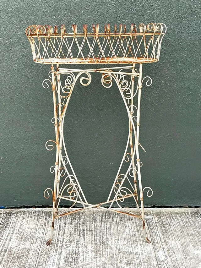 Vintage Scrollwork Iron Plant Holder — additional photo 6