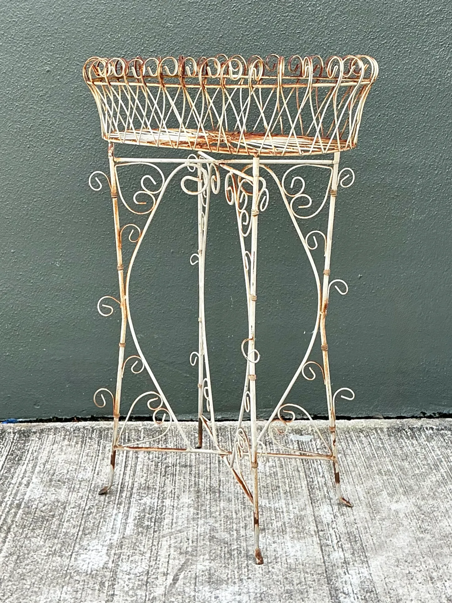 Vintage Scrollwork Iron Plant Holder — additional photo 2