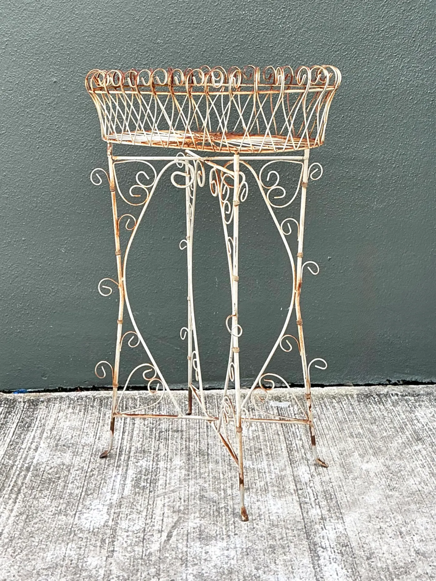 Vintage Scrollwork Iron Plant Holder — additional photo 3
