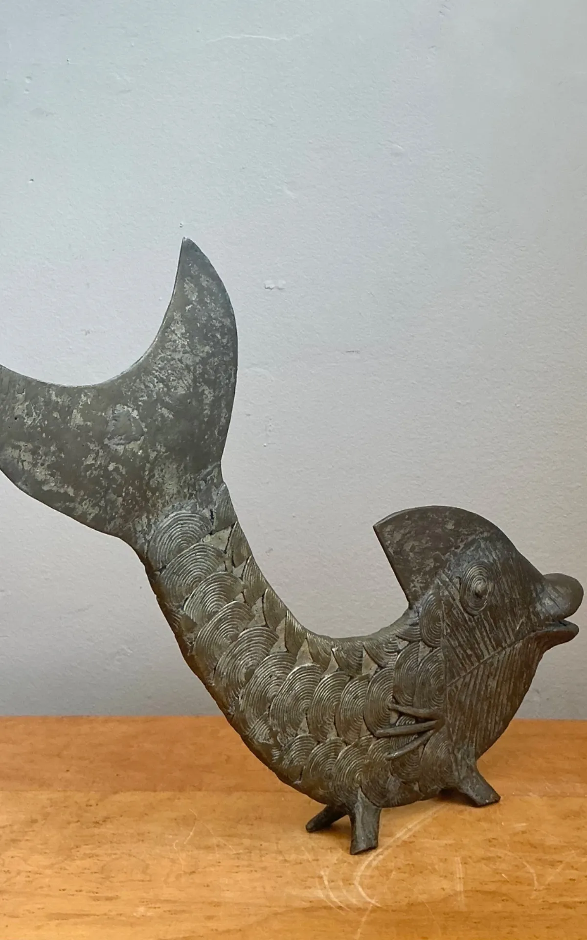 Mid-Century Modern Bronze Fish Figurine