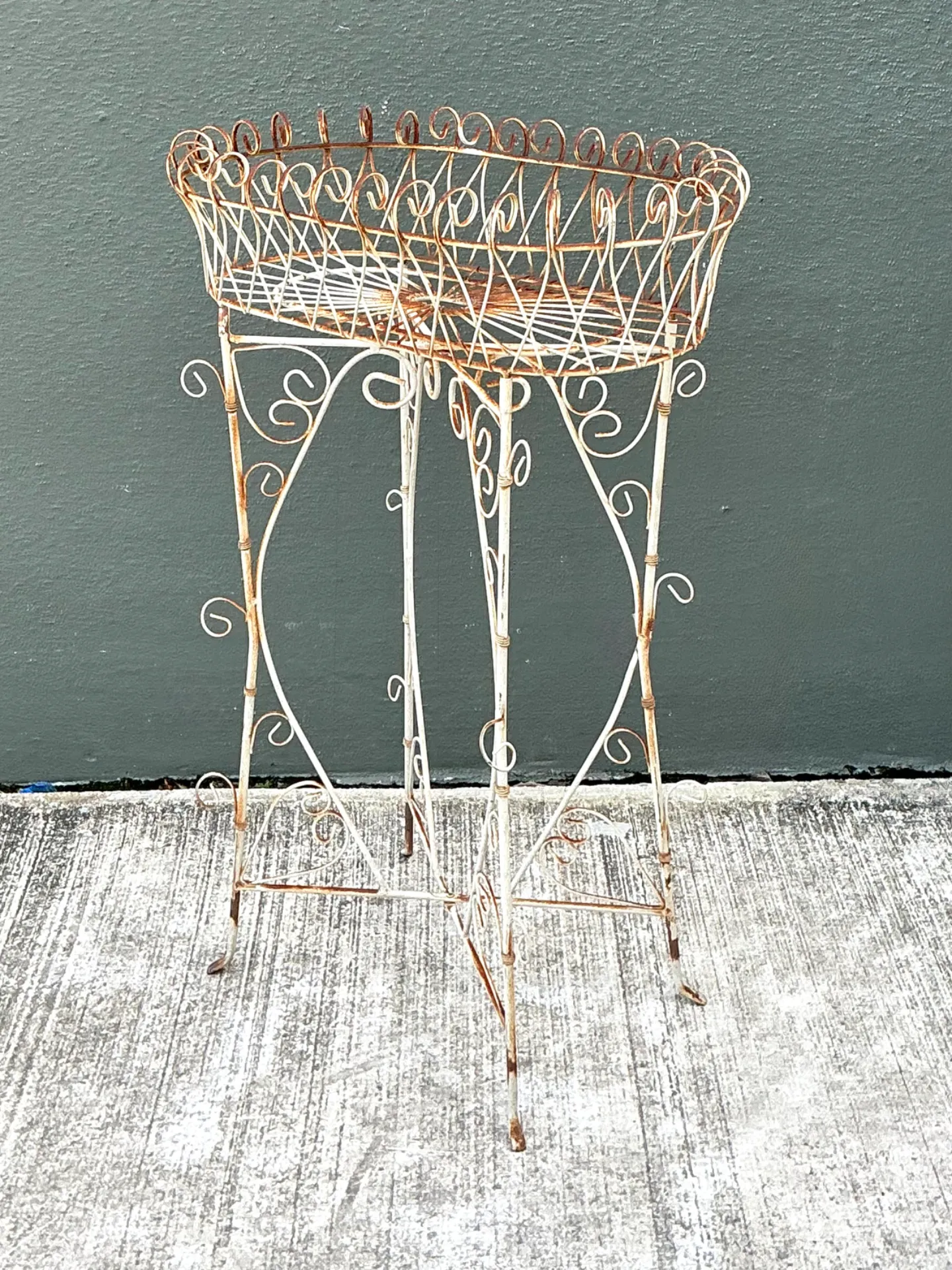 Vintage Scrollwork Iron Plant Holder — additional photo 4