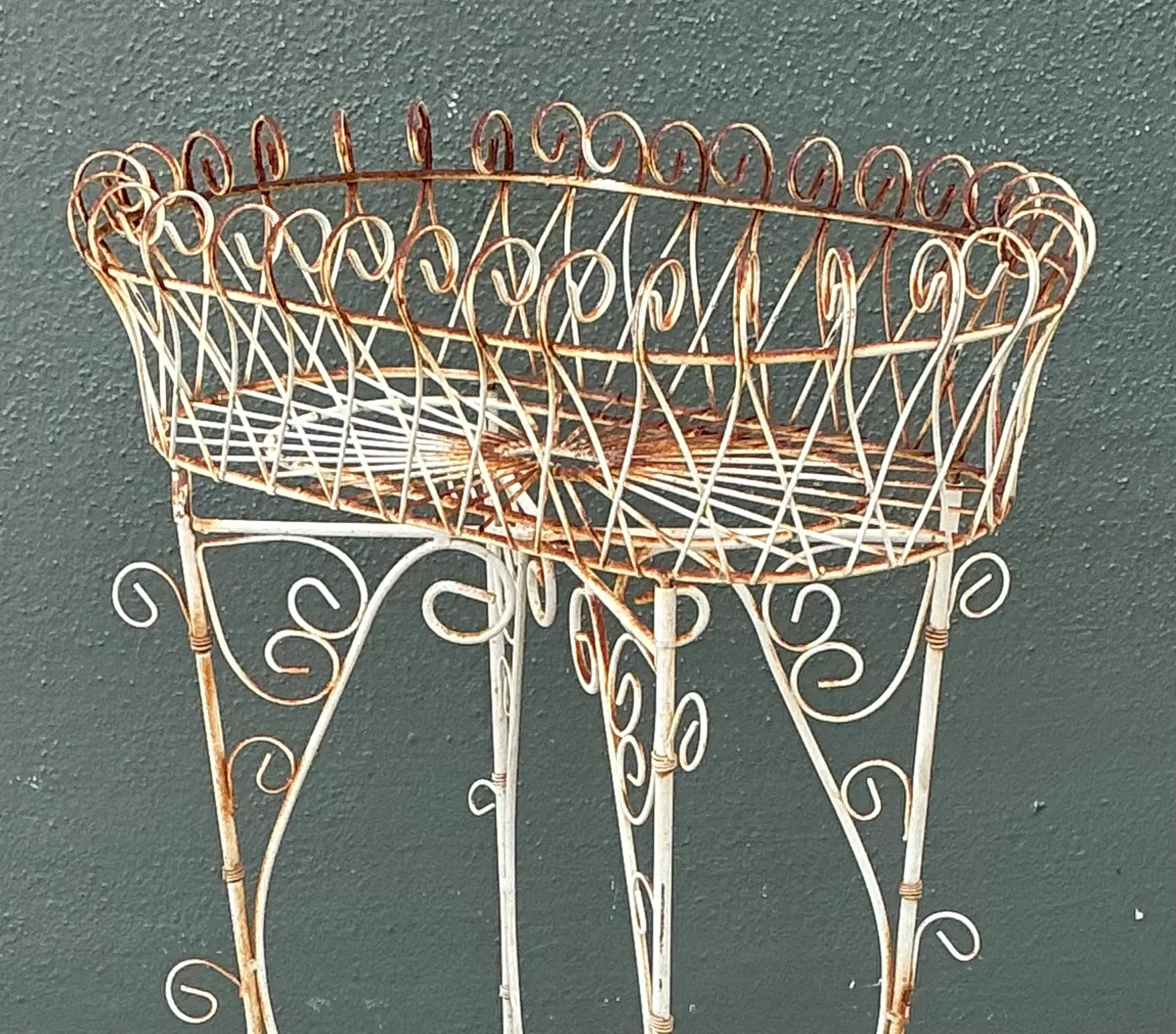 Vintage Scrollwork Iron Plant Holder — additional photo 5