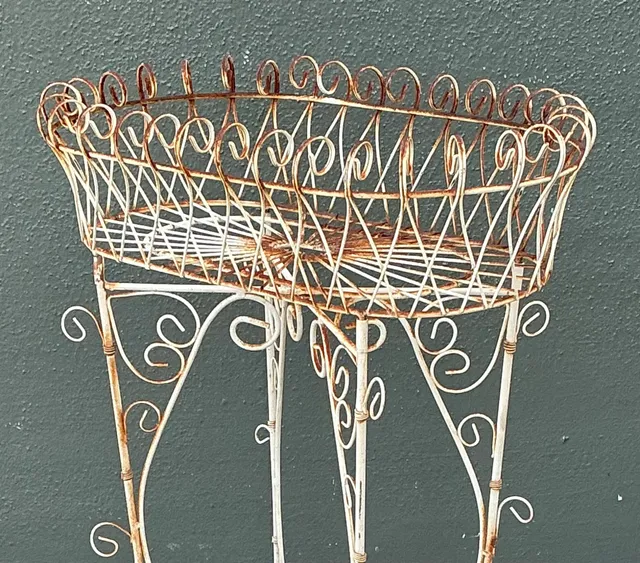 Vintage Scrollwork Iron Plant Holder — additional photo 5
