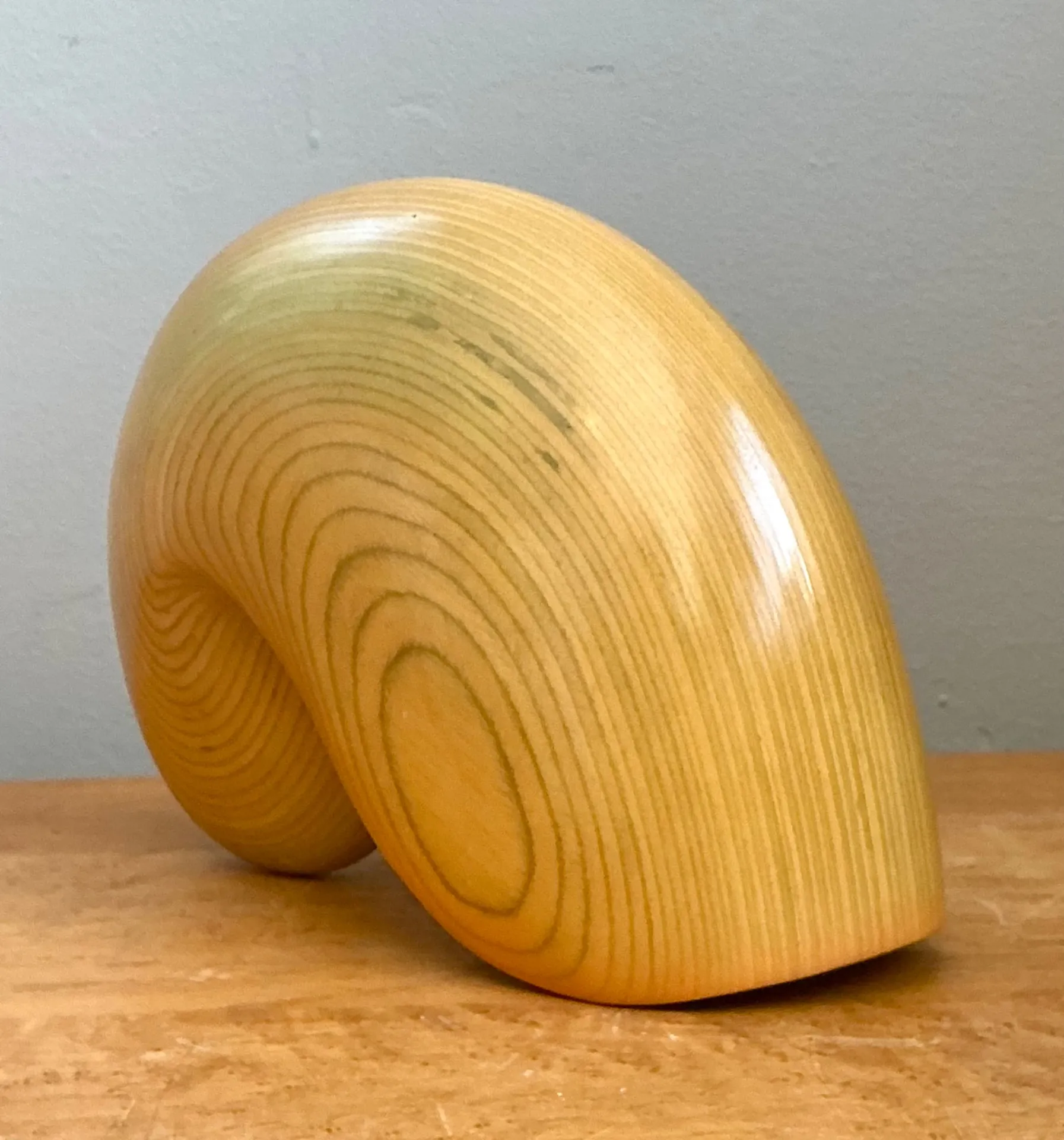 Vintage Abstract Wood Nautilus Shell Sculpture — additional photo 2