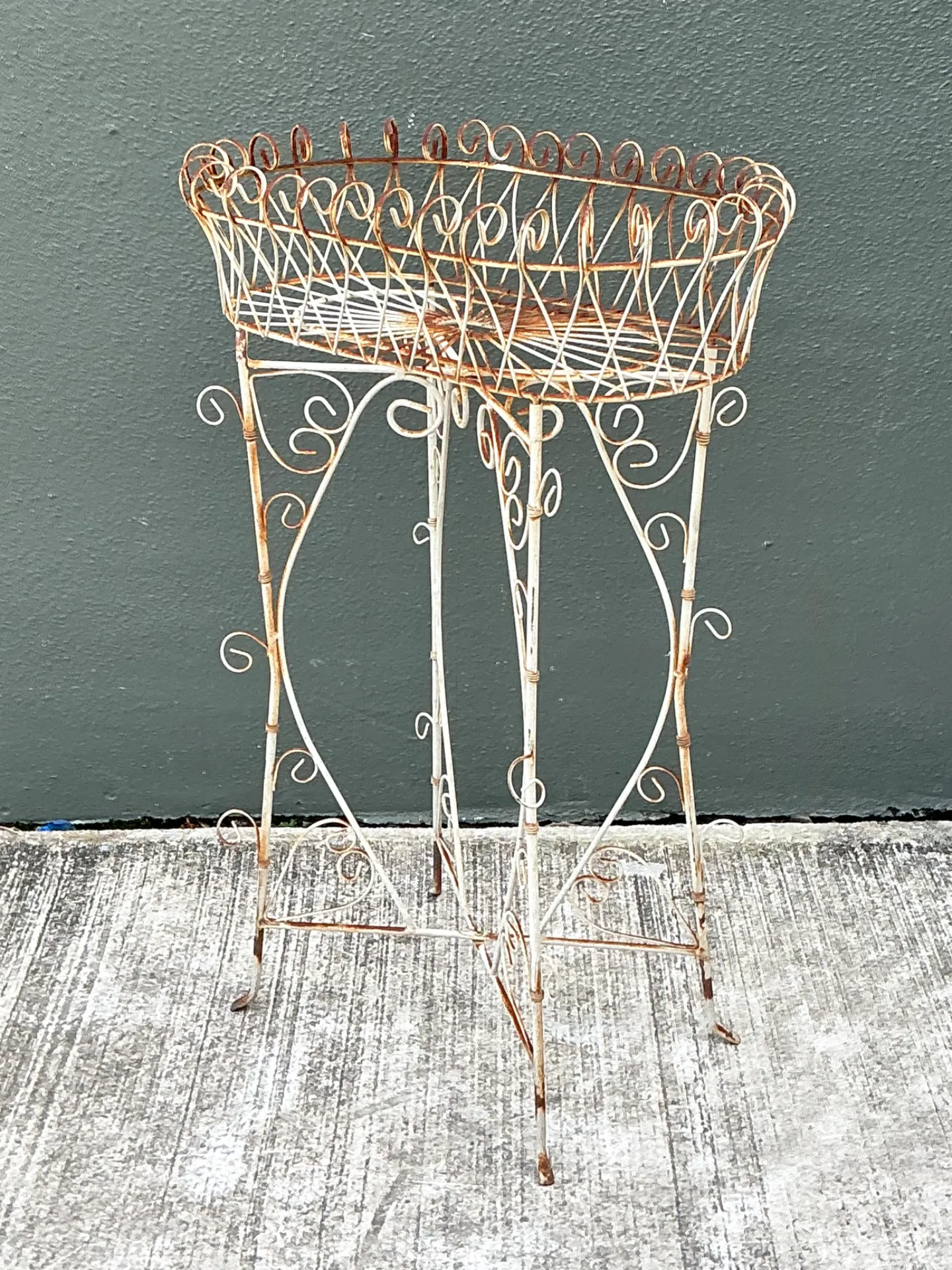 Vintage Scrollwork Iron Plant Holder — additional photo 1