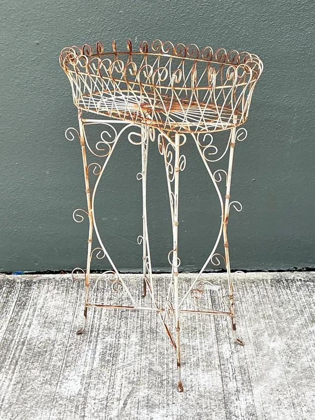 Vintage Scrollwork Iron Plant Holder — additional photo 1