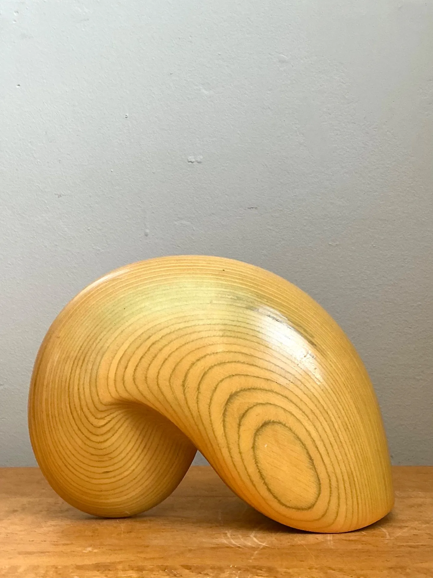 Vintage Abstract Wood Nautilus Shell Sculpture — additional photo 4