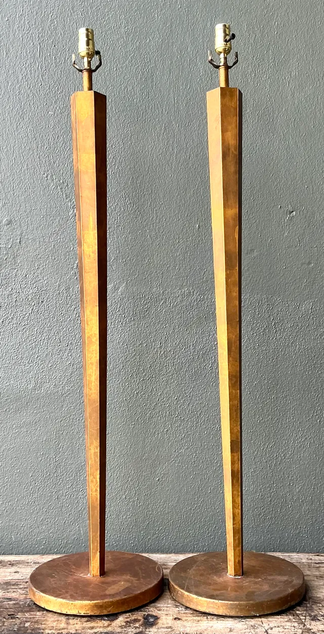 Vintage Patinated Metal Floor Lamps - Pair — additional photo 5