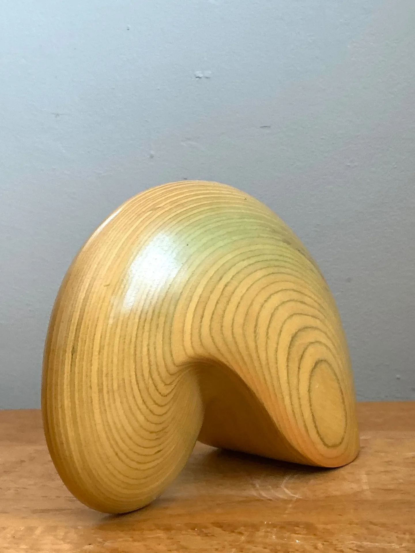 Vintage Abstract Wood Nautilus Shell Sculpture — additional photo 3