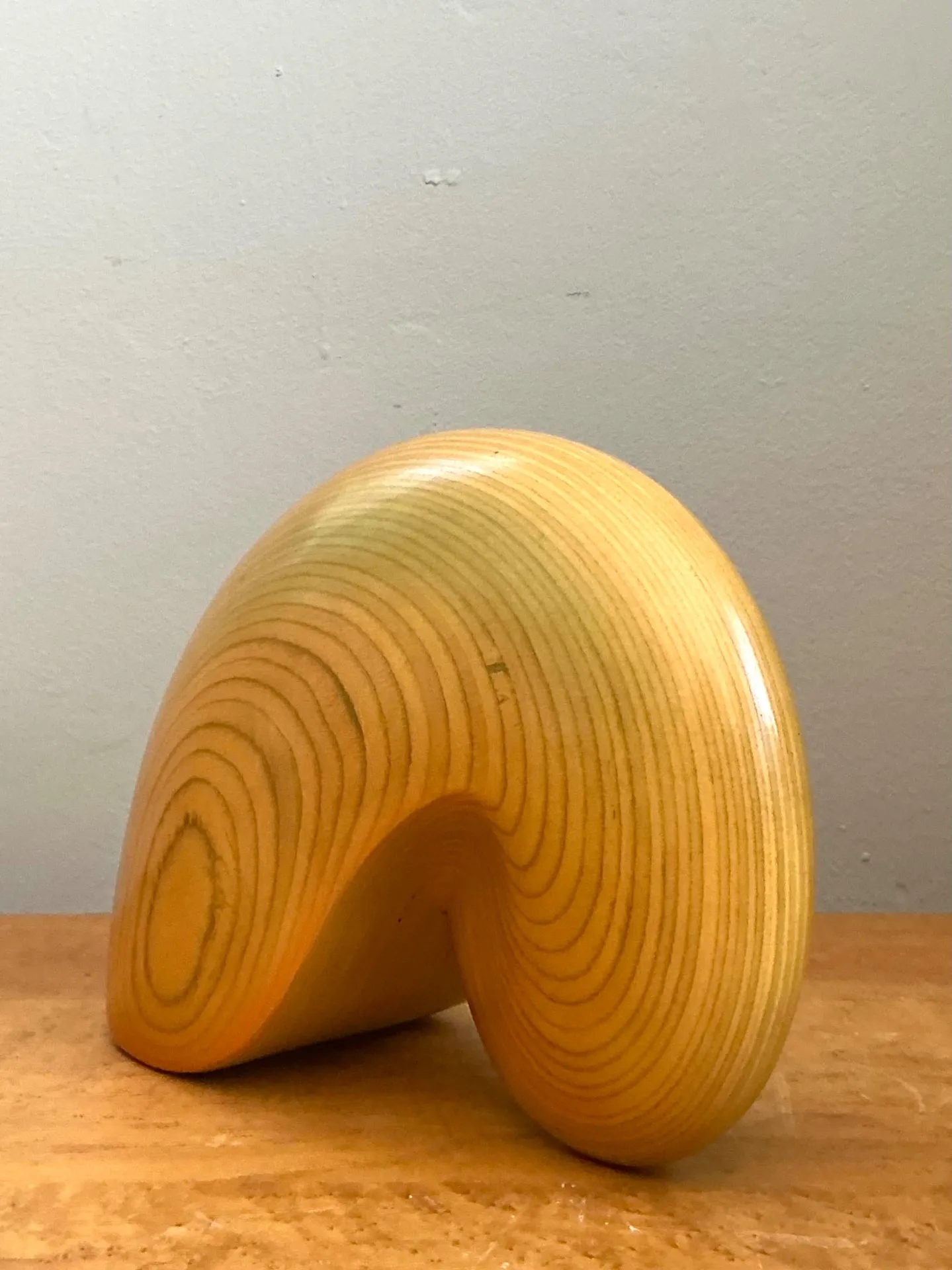 Vintage Abstract Wood Nautilus Shell Sculpture — additional photo 1